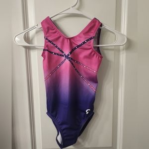 GK pink and purple gymnastic leotard size Child Small in excellent condition